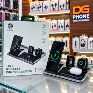 استند شارژر رومیزی گرین لاین مدل 3in1 Wireless Charging Station